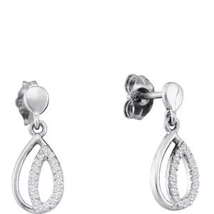 10k. Diamond Teardrop Dangle Earrings 1/8 Cttw